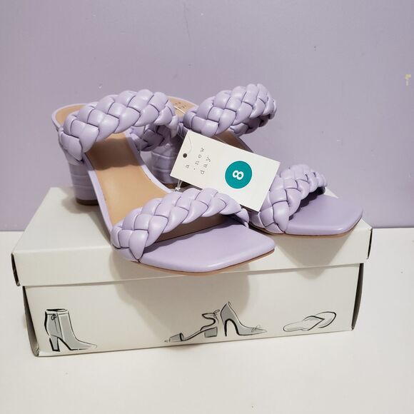 A New Day NWT Lilac /Purple  Women's Braided Slip On Heels Shoes Sz 8 - Picture 1 of 10